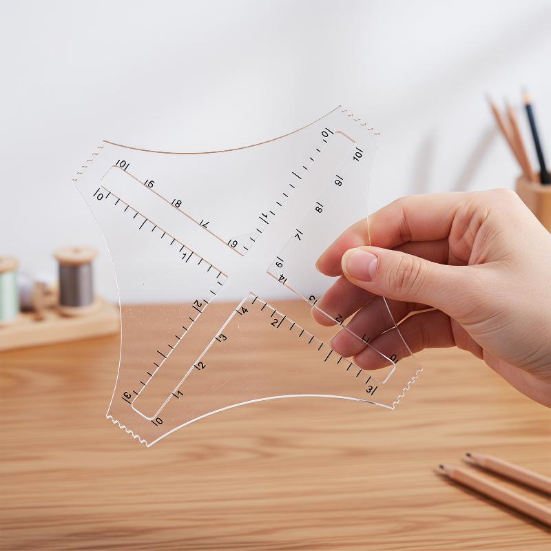 Ruler Set Transparent - 정밀한 스웨터 게이지 및 직조 측정을