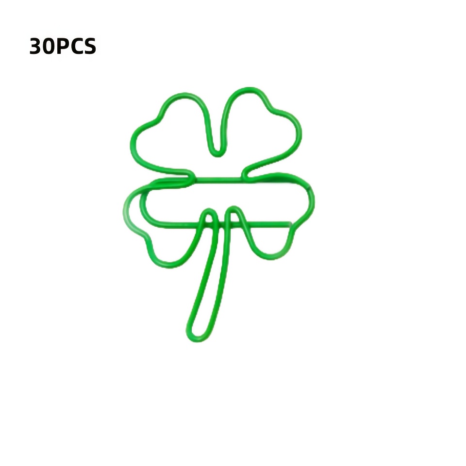 Binder Clip Assorted - 20/30/40개 녹색 네잎 클로버 종이 클립-창의적인