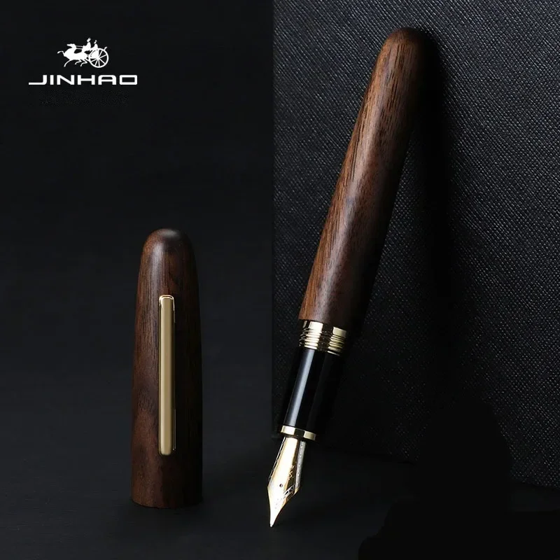 Jinhao 9056 천연 나무 수제 만년필 M/F 펜 - Stationery Supplies Business 리뷰 및 가격