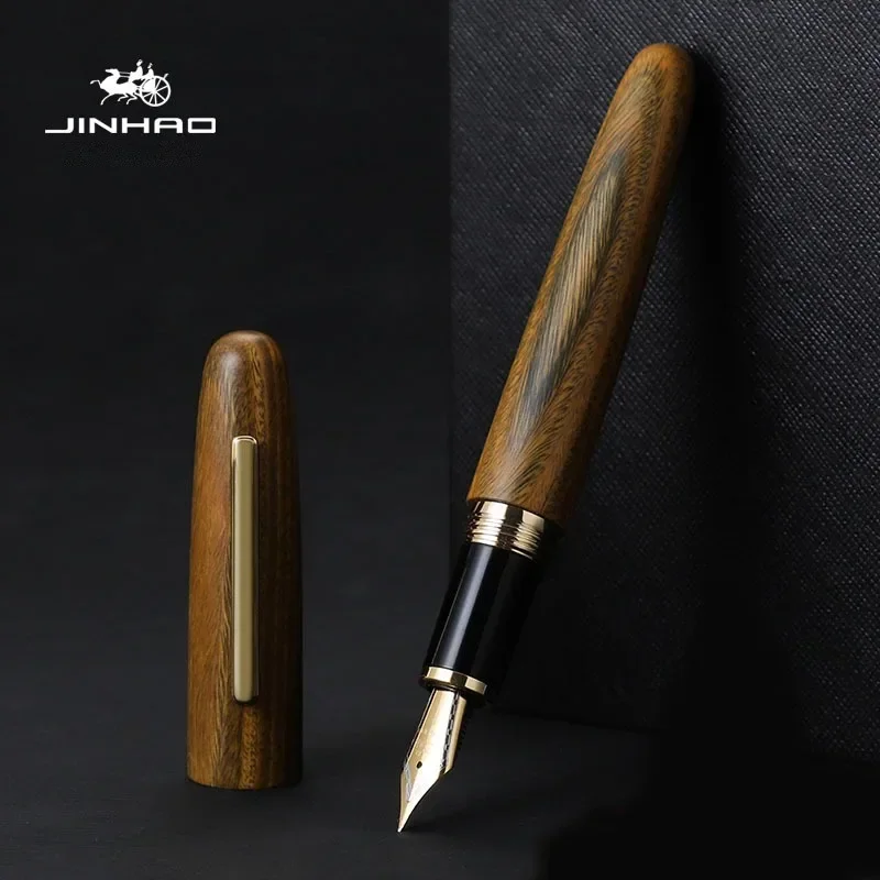 Jinhao 9056 천연 나무 수제 만년필 M/F 펜 - Stationery Supplies Business 리뷰 및 가격