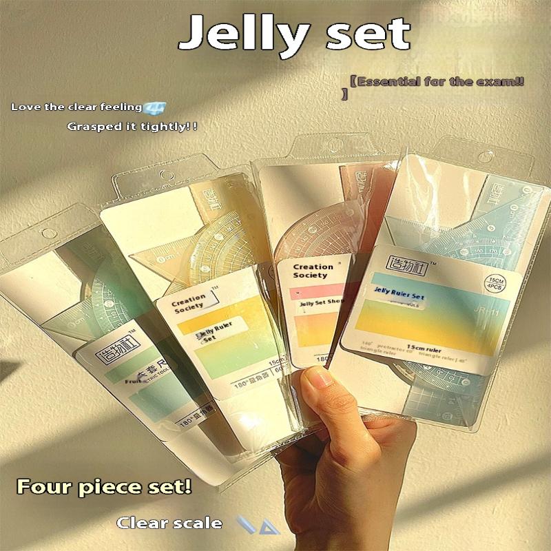 4개 세트 15CM 젤리 자 세트 두꺼운 측정용 문구  - Ruler Set Transparent 리뷰 및 가격
